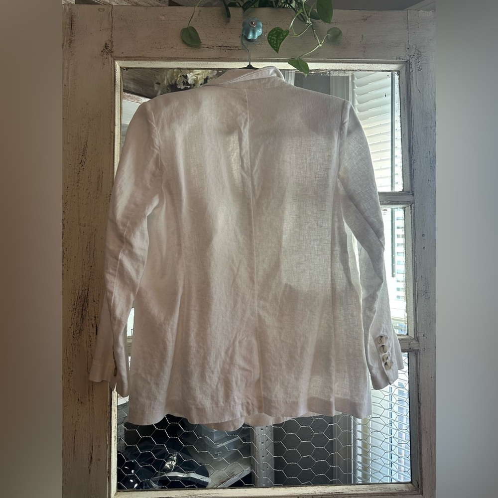 Liz Claiborne | White Linen Blazer - Picture 7 of 8